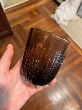 La Rochere France "Ouessant" 9.5oz Glass Tumbler - Mocha Brown - NWT